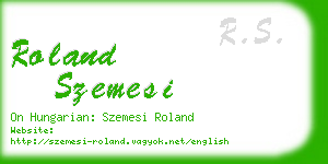 roland szemesi business card